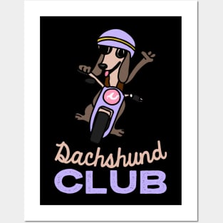 Dachshund Club Biker Dog Owner Wiener Dog Funny Dog Posters and Art